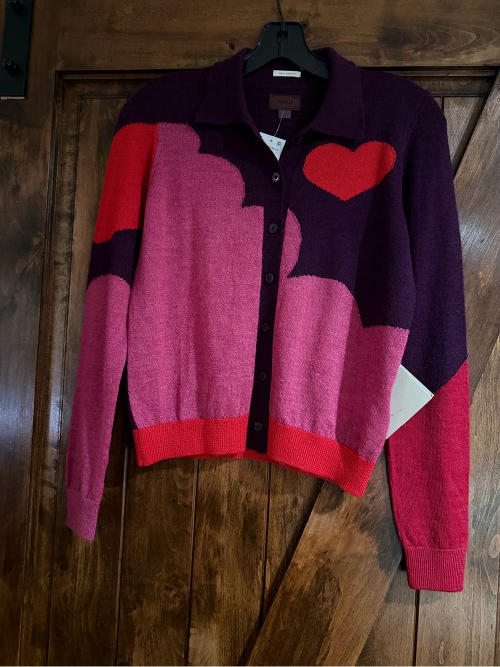 MOTHER The Racquet Abstract Print Alpaca Cardigan - Picture 7 of 9